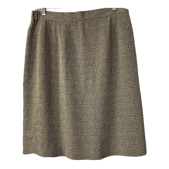 TALBOTS CLASSIC GLEN PLAID PENCIL SKIRT SIZE 14 petite women’s lined career - Picture 1 of 5